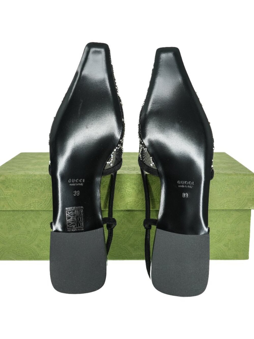 Gucci Crystal GG Mesh Slingback Pumps - Picture 8 of 10